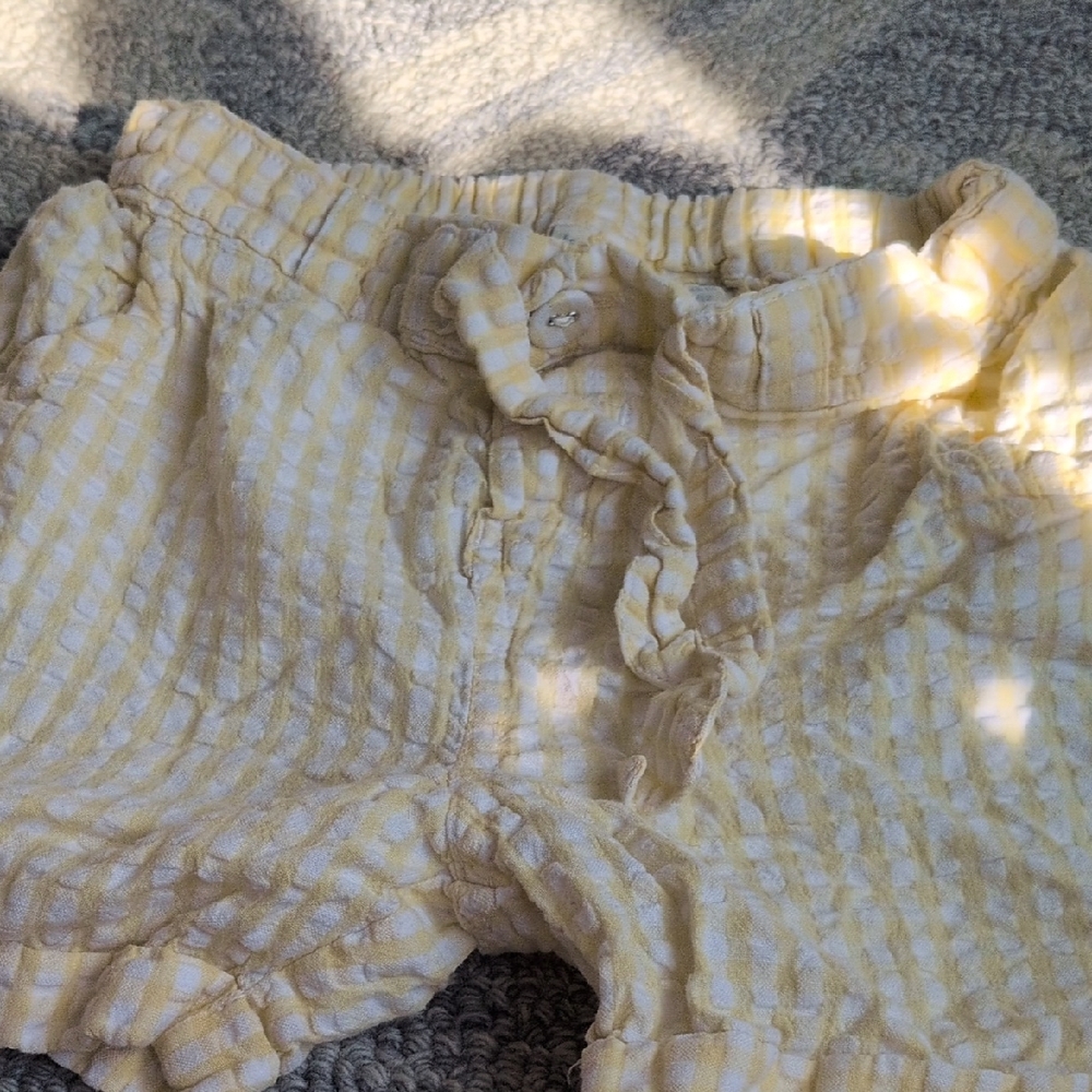 JoJo Maman Bebe Yellow Checkered Kids Shorts